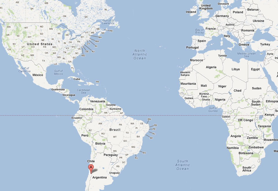 map of santiago world